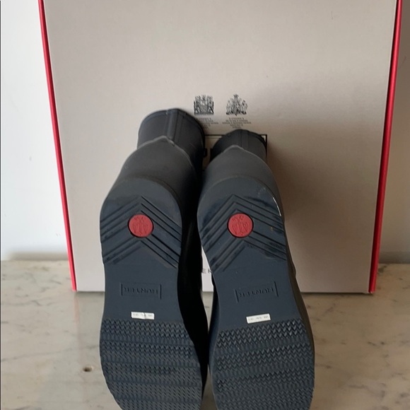 HUNTER Rain Heeled Bootie (Navy) US10 New - Picture 3 of 4